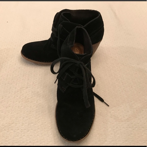 Clarks Shoes - Black Suede boots